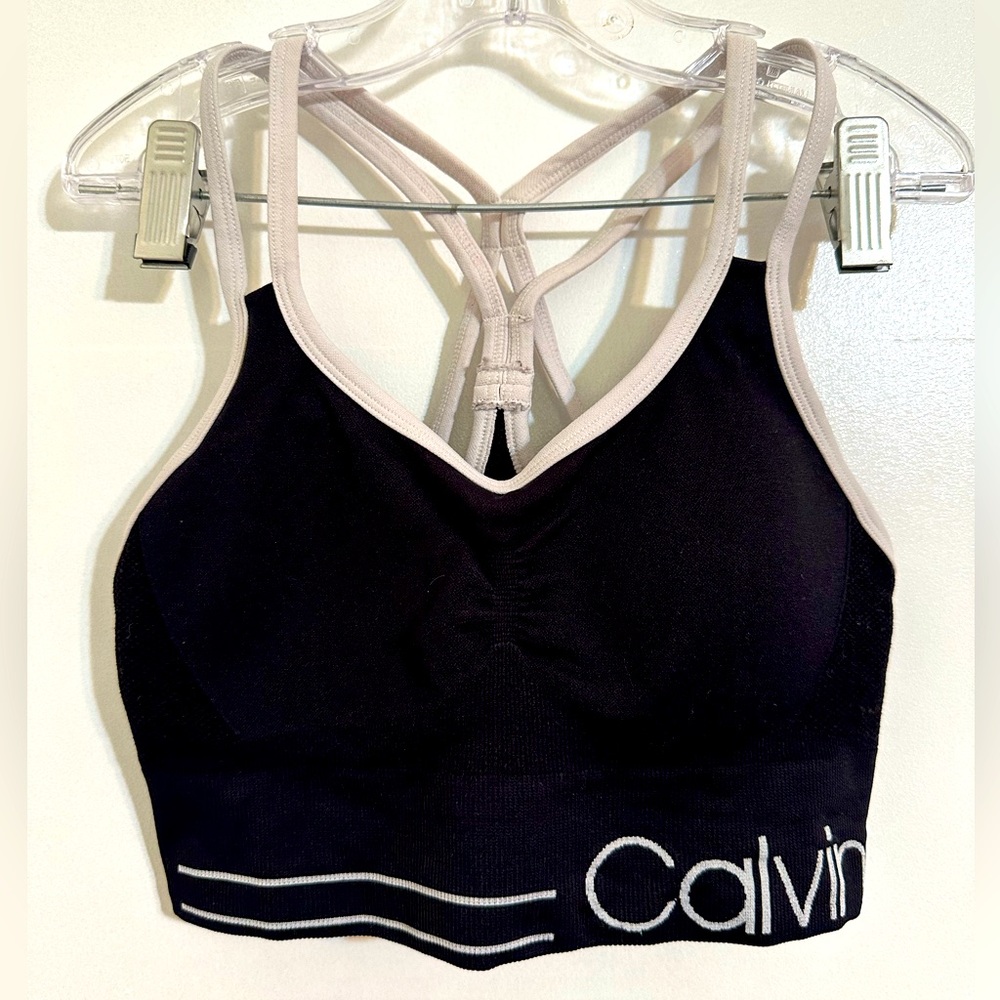 CALVIN KLEIN PERFORMANCE Double Strap Logo Sports Bra